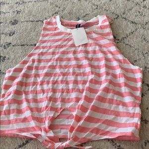 Pink and white crop top